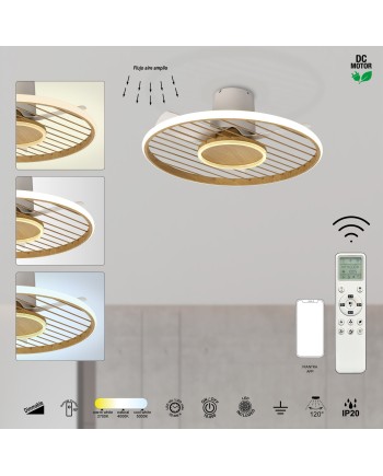 ***OFER/DES*** SOHO * Plafon / Ventilador - Blanco+Madera